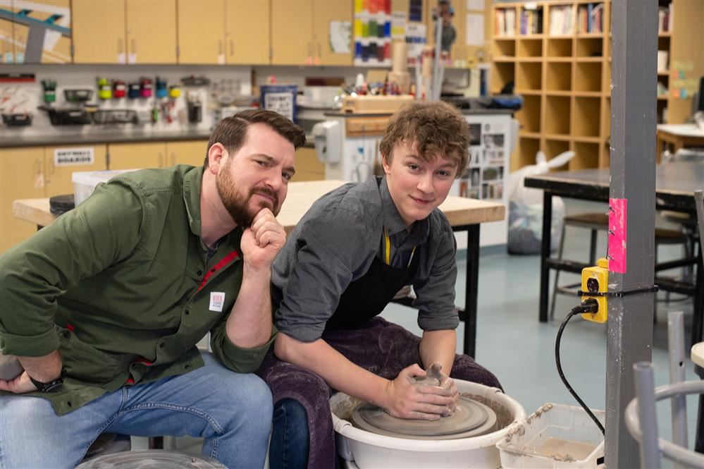 Student and teacher swapping roles during senior swap day! Student and teacher swapping roles during senior swap day!