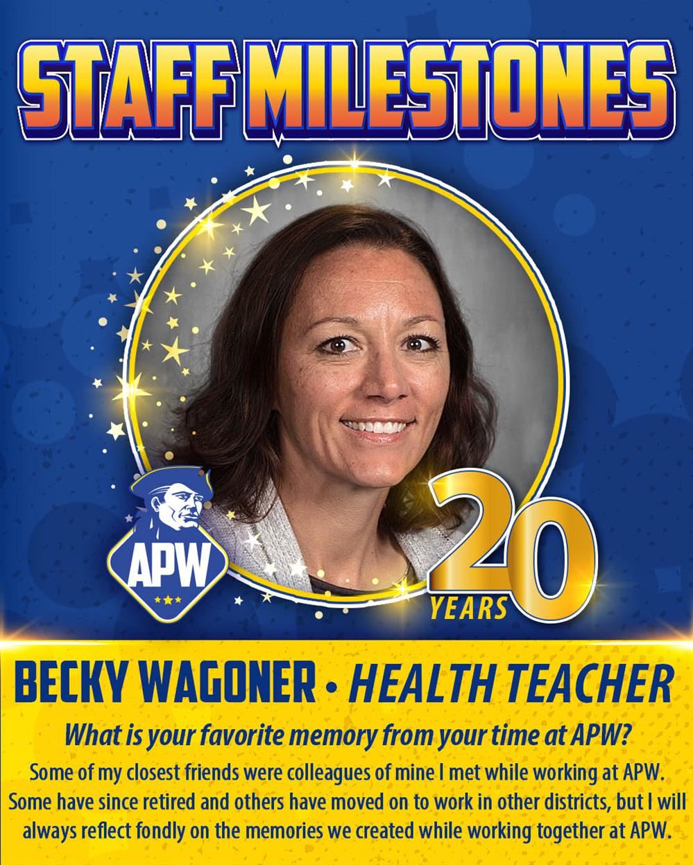  Click here to view all 20 year staff milestones